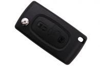Корпус выкидного ключа Citroen, 2 кнопки, лезвие HU83