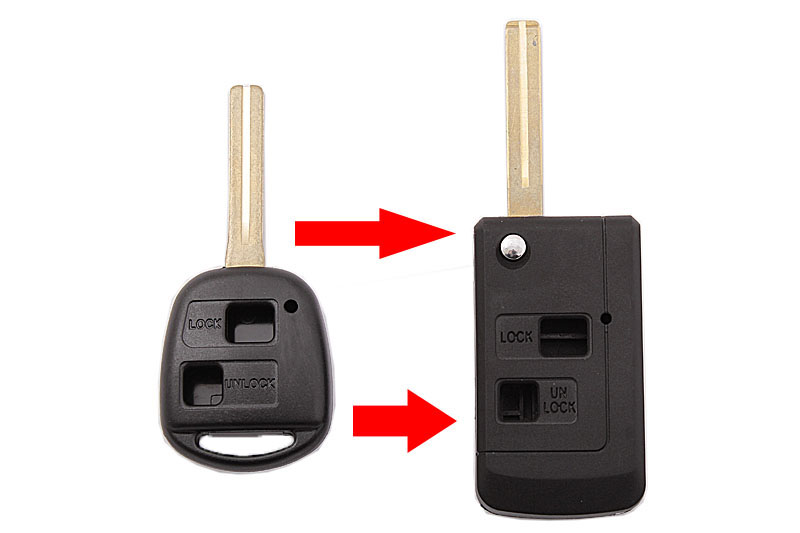 Комплект для изготовления выкидного ключа LEXUS, 2 кнопки, лезвие TOY48 - Купить с доставкой в магазине полезной электроники Web55.ru