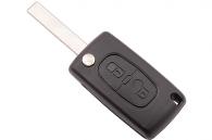 Корпус для выкидного ключа автомобиля Peugeot 307, 2  кнопки, лезвие HU83