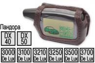 Кожаный чехол, для пультов сигнализаций Pandora 3000/3100/3210/3250/3500/3700 De Lux/DX-40/DX-50 (коричневый)