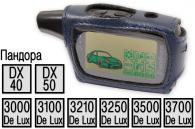 Кожаный чехол, плетенка для пультов сигнализаций Pandora 3000/3100/3210/3250/3500/3700 De Lux/DX-40/DX-50 (синий)