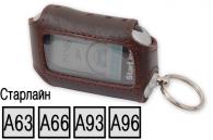 Кожаный чехол, плетенка для пультов сигнализаций StarLine A63/A93/A66/A96 (коричневый)