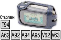 Кожаный чехол для пультов сигнализаций StarLine A62/A92/A94/A95/T94/V62/V63 (синий)