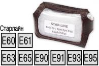 Кожаный чехол для пультов сигнализаций StarLine E60/E61/E63/E65/E90/E91/E93/E95 (коричневый)