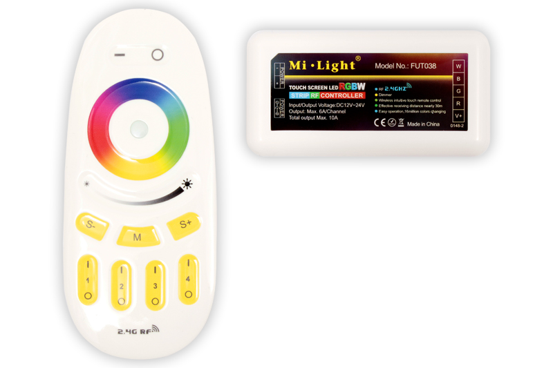 Контроллер Mi-Light RGBW-T-AD, 4 канала, Пульт RF-2.4G - Купить с доставкой в магазине полезной электроники Web55.ru